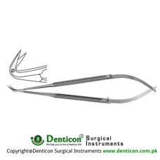Micro Vascular Scissors Round Handle - Extra Delicate Blades - Angled 125° Stainless Steel, 16.5 cm - 6 1/2"